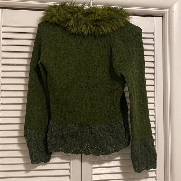 Vintage Faux Fur Collar Cardigan - Picture 4 of 4